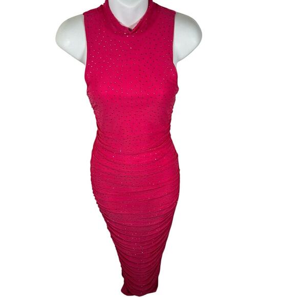 REVOLVE AFRM Sleeveless Sequin Long Dress Bodycon Barbie Pink Size Small NWT - Picture 4 of 7